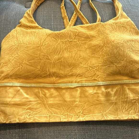 Lululemon Long Line Energy Bra Yellow NuLux Wash Size 4 - Picture 5 of 9